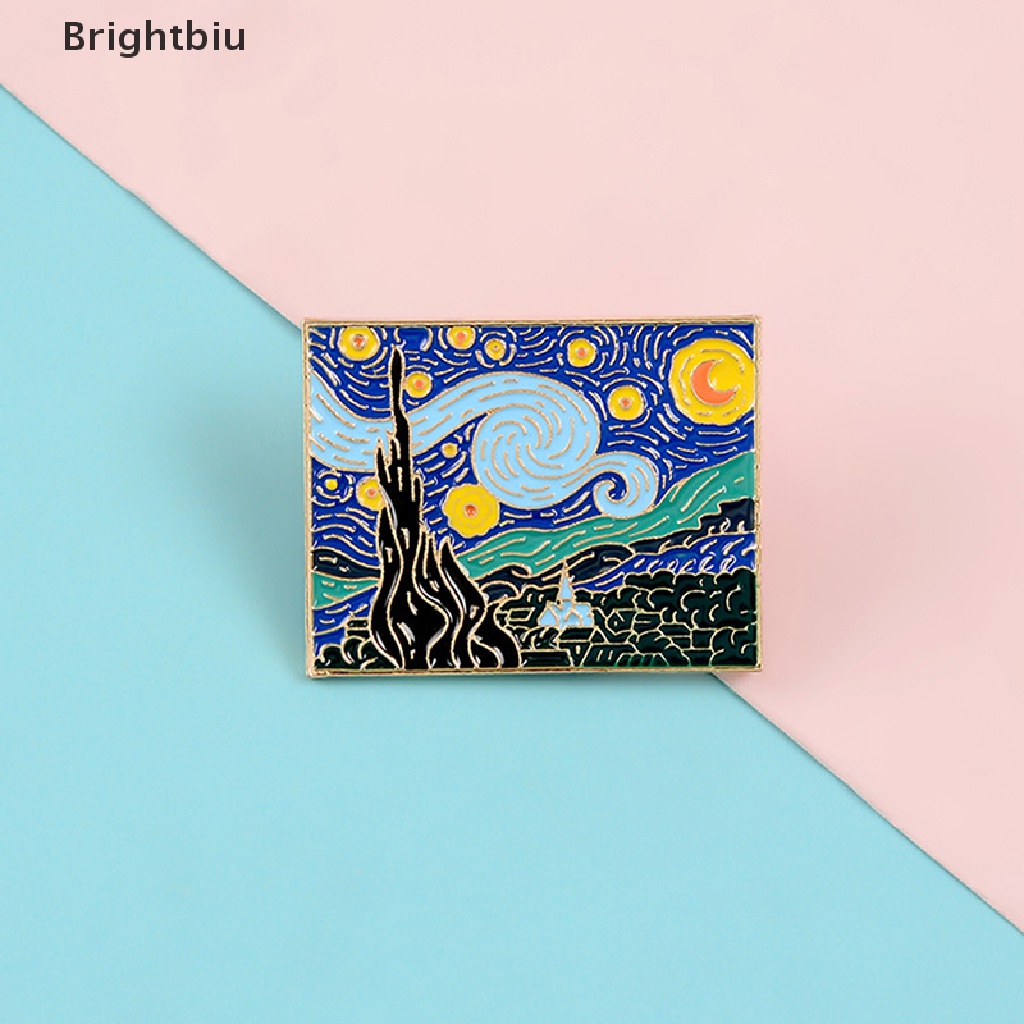 Van Gogh's Masterpiece Paintings Starry Sky Brooch Romantic Pins Jewelry [new]
