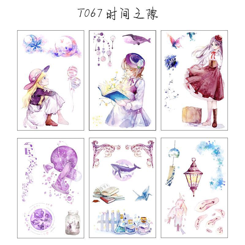 STICKER BULLET JOURNAL TRANG TRÍ SỔ TAY DỄ THƯƠNG BỘ 6 TẤM