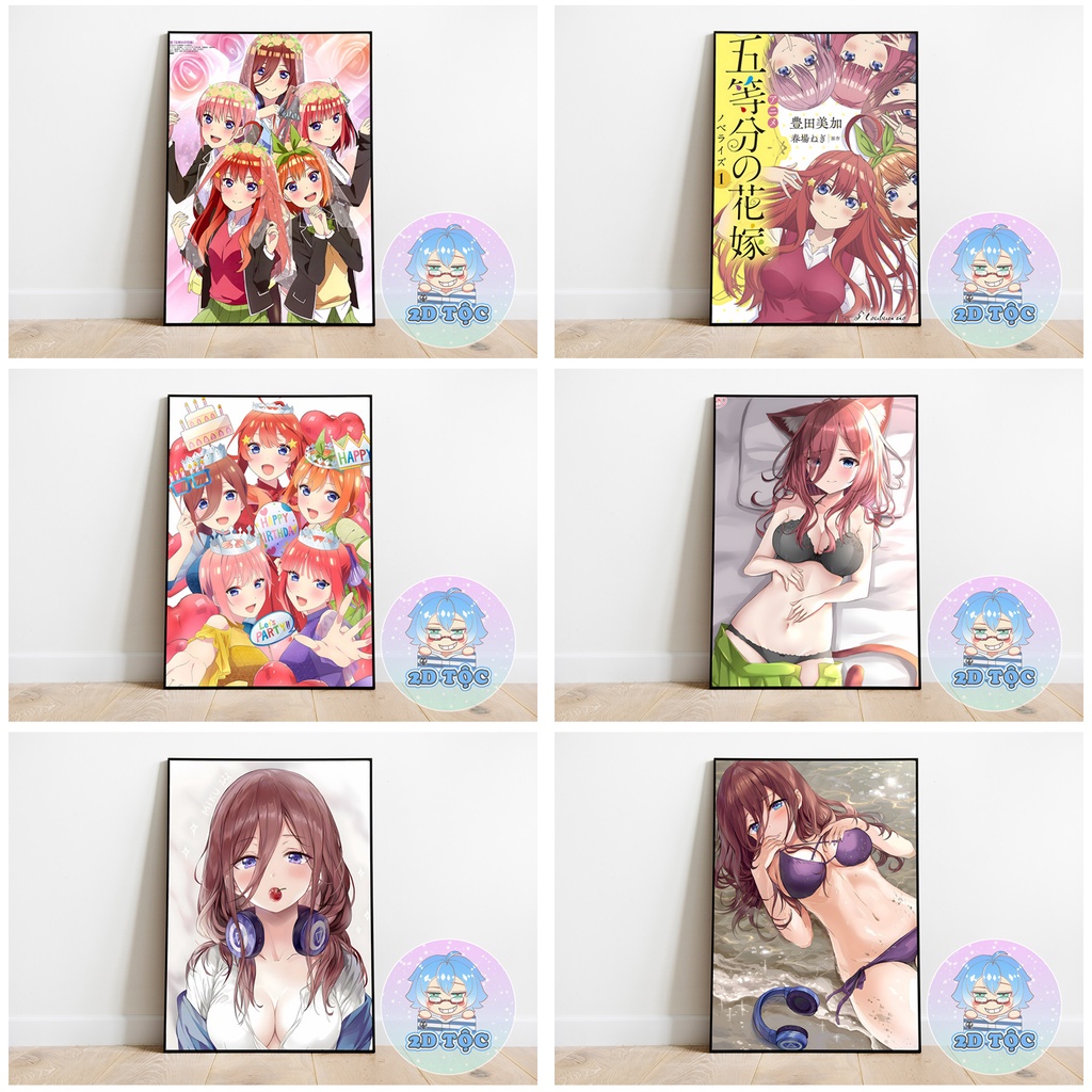 TRANH POSTER A3 NAKANO MIKU (2) ANIME MANGA NHÀ CÓ 5 NÀNG DÂU 5-TOUBUN NO HANAYOME GOTOUBUN NO HANAYOME - 2D TỘC SHOP