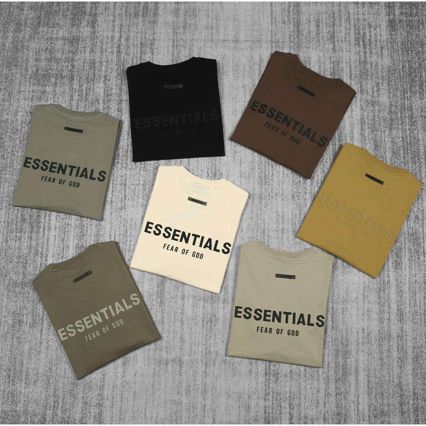 **Hàng có sẵn **Áo thun ngắn tay kẻ sọc 3D bằng epoxy 7 màu mới FOG Fear Of God Essentials