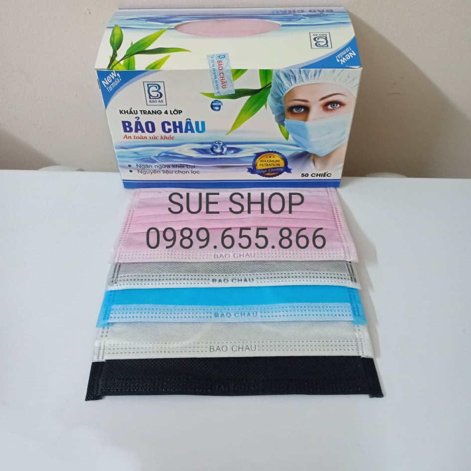 Khẩu trang y tế 4 lớp Bảo Châu (Hộp 50 cái)