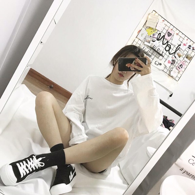 ÁO THUN CẶP NAM NỮ ❣️UNISEX❣️Áo Phông Form Rộng Tay Dài In Chữ LAGARCONNEN TTA219