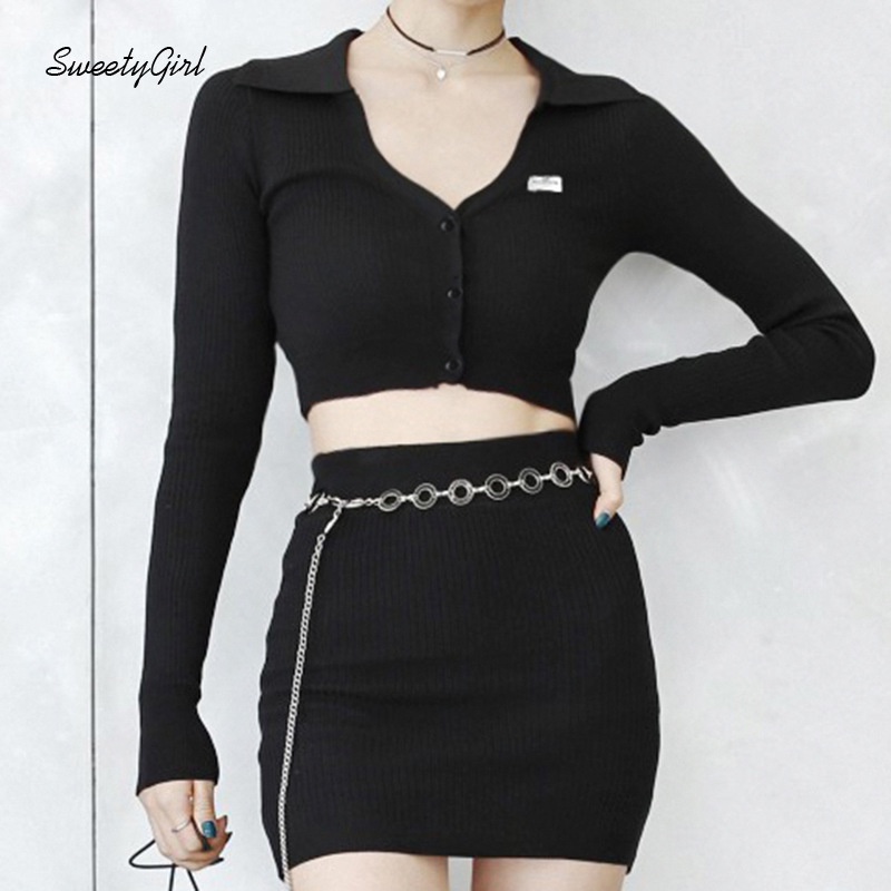 Áo Sơ Mi Tay Dài Cổ Chữ V Cài Nút Màu Sắc Trơn Cho Nữ