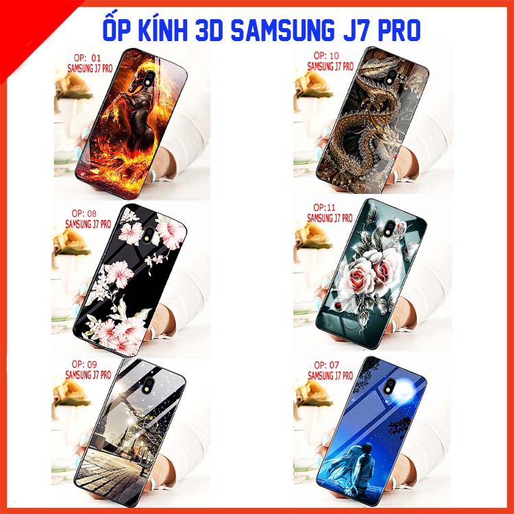 ỐP lưng KÍNH 3D SAMSUNG J7 PRO, ỐP lưng thế hệ mới siêu sang,  ALOSHOP8686