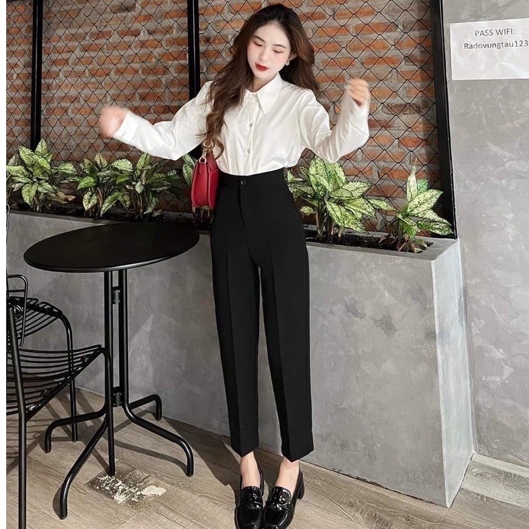 Quần âu baggy quần tây công sở nữ lưng cao cực đẹp các nàng nha