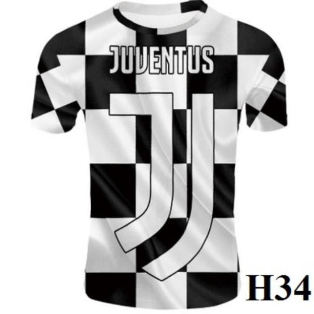Áo đá banh Juventus 3D đẹp tuyệt vời nhiều mẫu đặc biệt + Tặng kèm đôi tất bóng đá chống trượt  - Hieubongda
