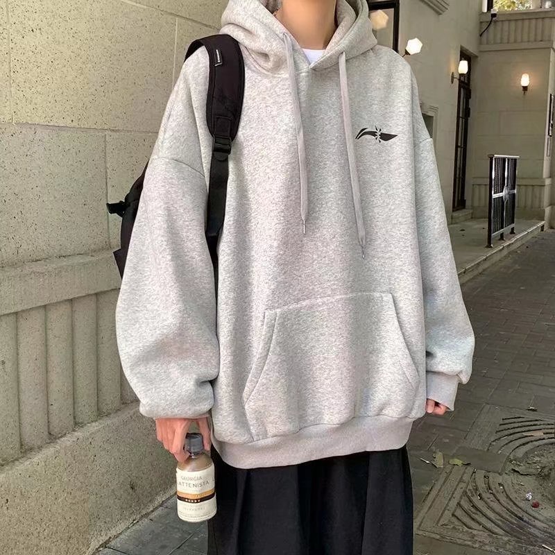 Áo hoodie tay dài dáng rộng in họa tiết thời trang mùa đông phong cách Hàn Quốc cho nam size M-5XL