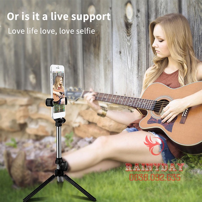 ✓❐Gậy chụp hình ảnh tự sướng selfie 3 chân kiêm tripod đa năng có bluetooth điều khiển  | BigBuy360 - bigbuy360.vn