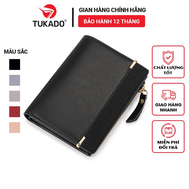 Ví Nữ Ngắn Mini Cầm Tay TAILIAN Dáng Gập Nhỏ Gọn Nhiều Ngăn Tiện Dụng Da Đẹp Giá Rẻ TL01 - Tukado