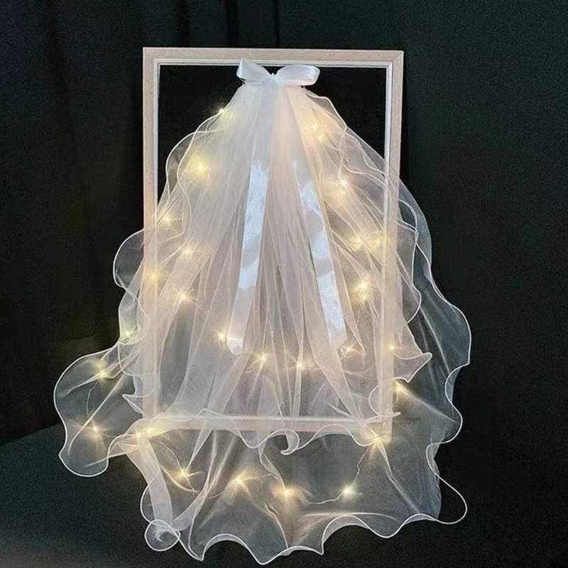 Mạng Che Mặt Bằng Vải Tuyn Có Dây Đèn 8 Kiểu Cho Cô Dâu