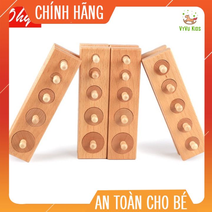 Bộ núm trụ mini bằng gỗ montessori♥️ CHÍNH HÃNG♥️ ĐỒ CHƠI GIÁO DỤC♥️ Giúp bé phát triển tư duy logic