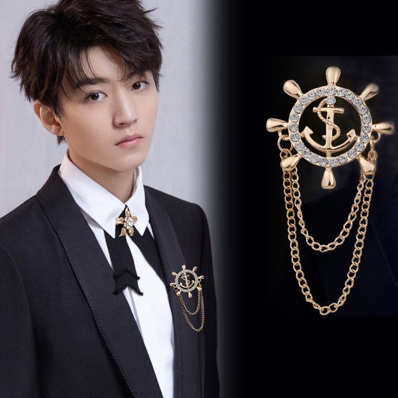 Ghim Cài Áo Hình Vương Miện Đính Đá Sang Trọng Cho Nam