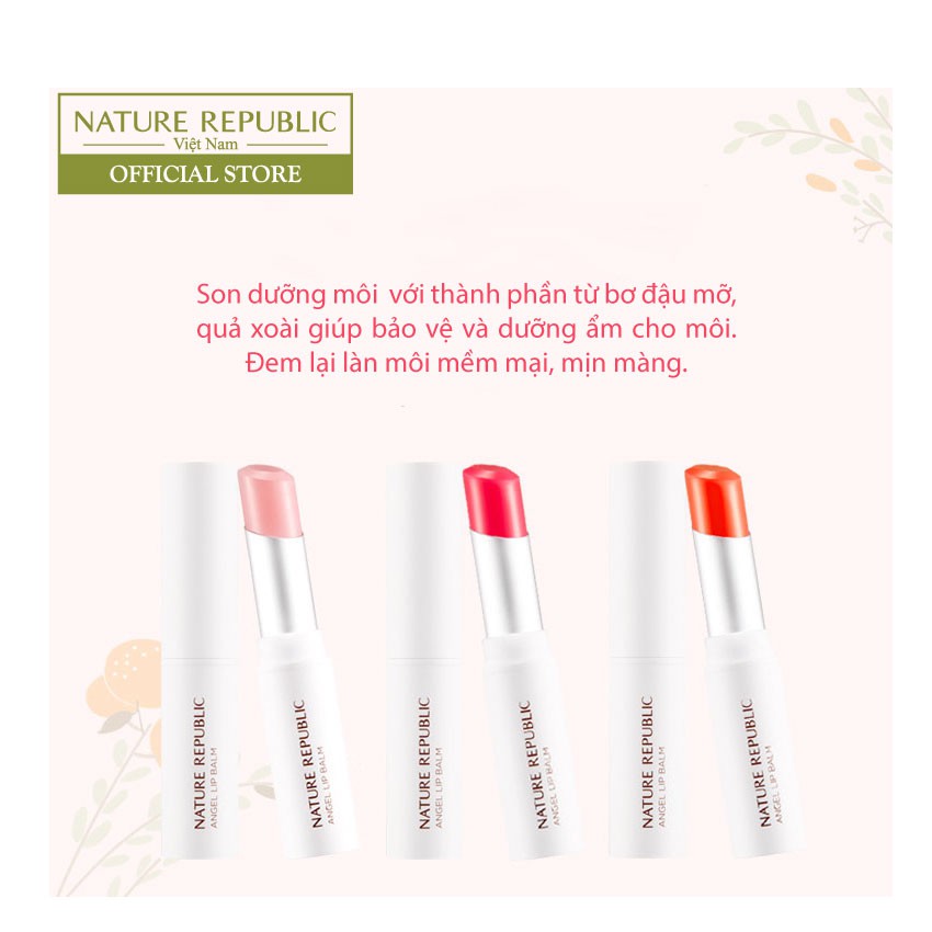 Son môi dưỡng màu NATURE REPUBLIC Moist Angel Lip Balm 3.3g