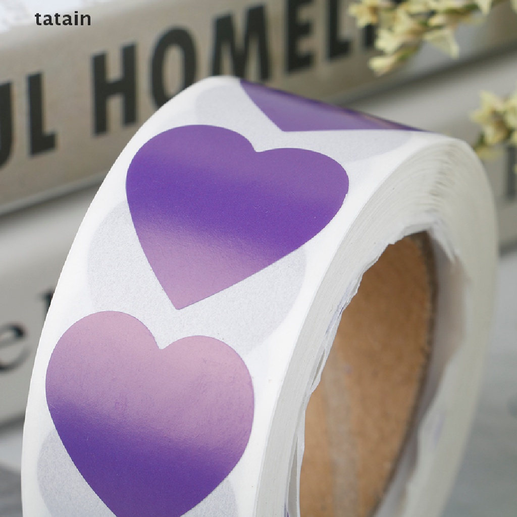 [TAT] 500Pcs/Roll Love Heart Shaped Seal Labels Package Label Sticker mark CVX