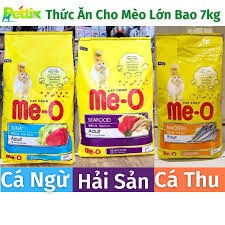 Thức ăn cho mèo lớn Me-O bao nguyên hạt 7kg không chia túi nhỏ (các vị)