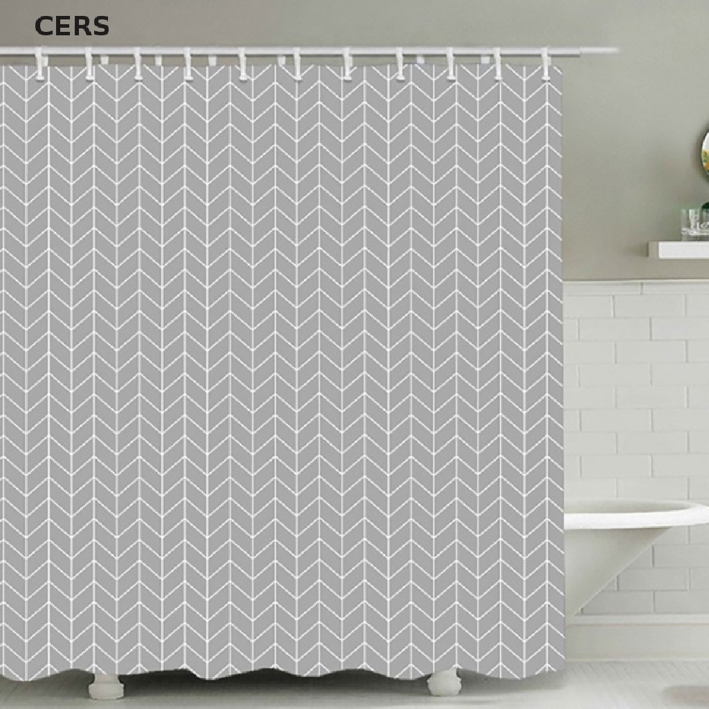 Rèm Che Bồn Tắm PEVA Siêu Dài Họa Tiết Hình Học