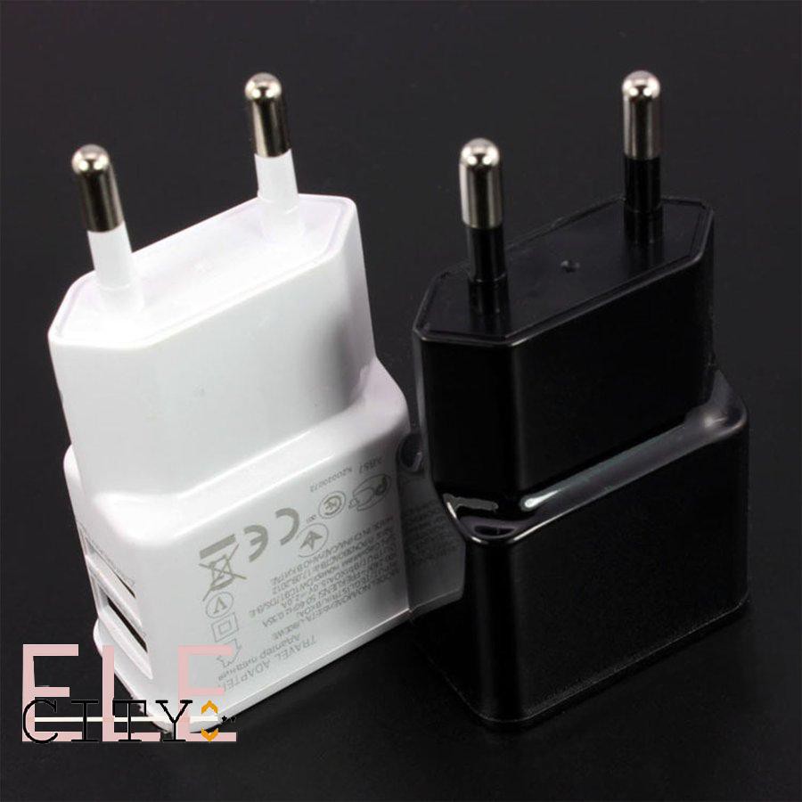 111ele} Portable Dual USB Power Adapter Mobile Phone Charger Electrical Socket Travel