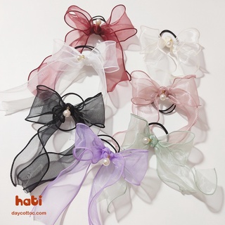 Kẹp tóc nơ ren hồng dễ thương - Kẹp tóc Handmade HATI