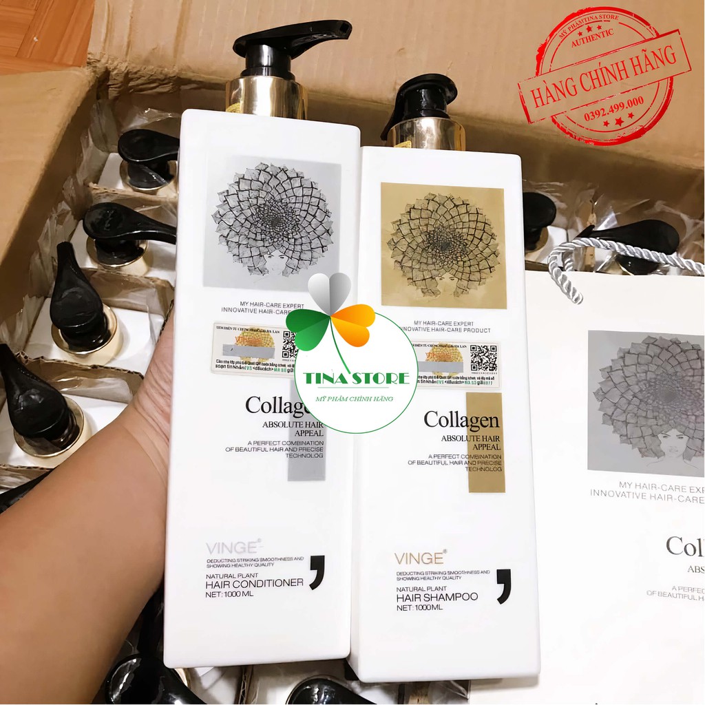 Miễn Ship🔥Cặp Dầu Gội Xả Collagen Vinge 1000ML, Giảm Rụng Tóc, Ngứa, Ngăn Rụng Tóc,Phục Hồi Tóc Hư Tổn | Hàng Chính Hãng | BigBuy360 - bigbuy360.vn