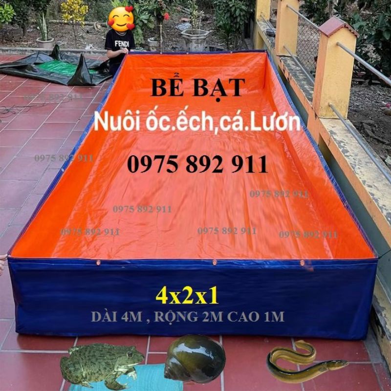 BỂ BẠT NUÔI ỐC ẾCH CÁ LƯƠN - 4x2x1