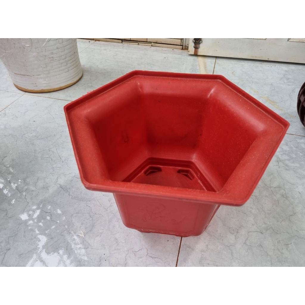 [Rẻ vô địch] chậu nhựa trồng cây cảnh lục giác phúc lộc thọ t280