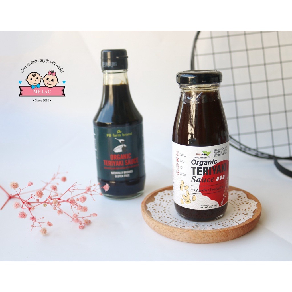 [PB FARM] Sốt Teriyaki hữu cơ siêu ngon dùng ướp đồ ăn cho bé ăn dặm từ 12 tháng tuổi, chai 200ml