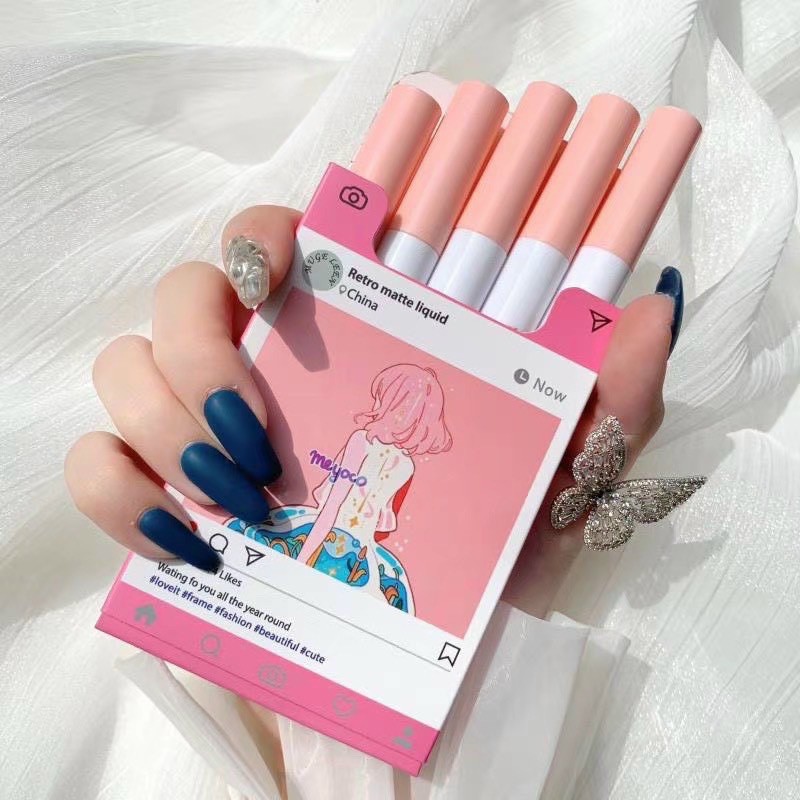 Set 5 son môi hộp hồng màu nhung lì | BigBuy360 - bigbuy360.vn