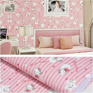 12m giấy dán tường Kitty hồng