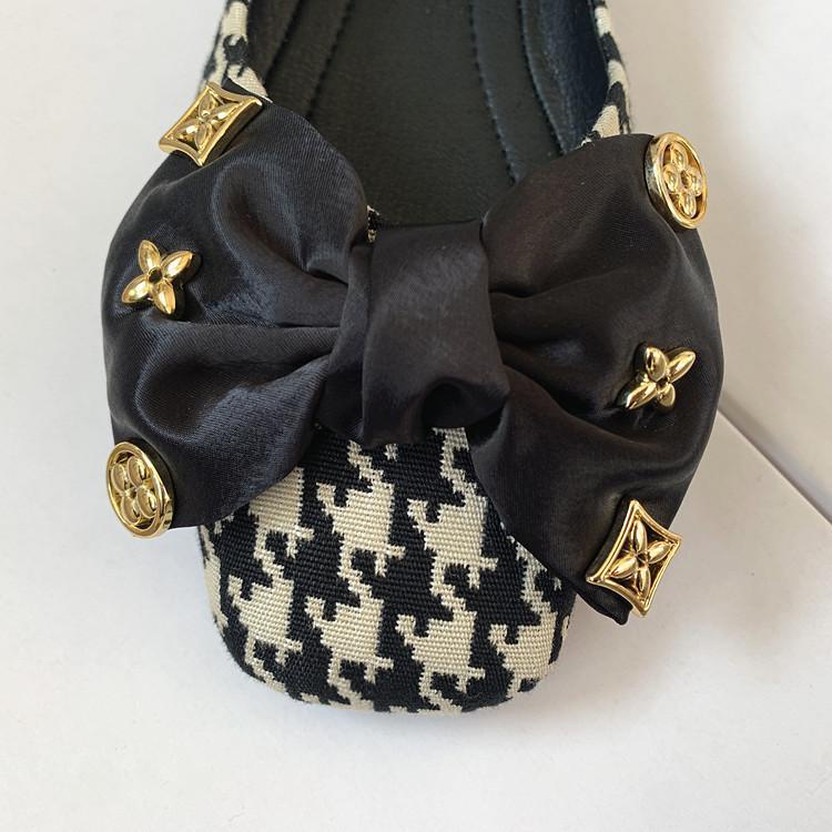 Giày Búp Bê Đế Mềm Mũi Vuông Thắt Nơ Thời Trang 2022 Cho Nữ Size 32-44