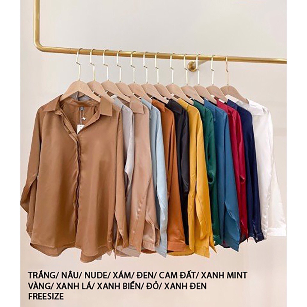 Áo sơ mi nữ lụa công sở form rộng hàng thiết kế Emilyshop ulzzang