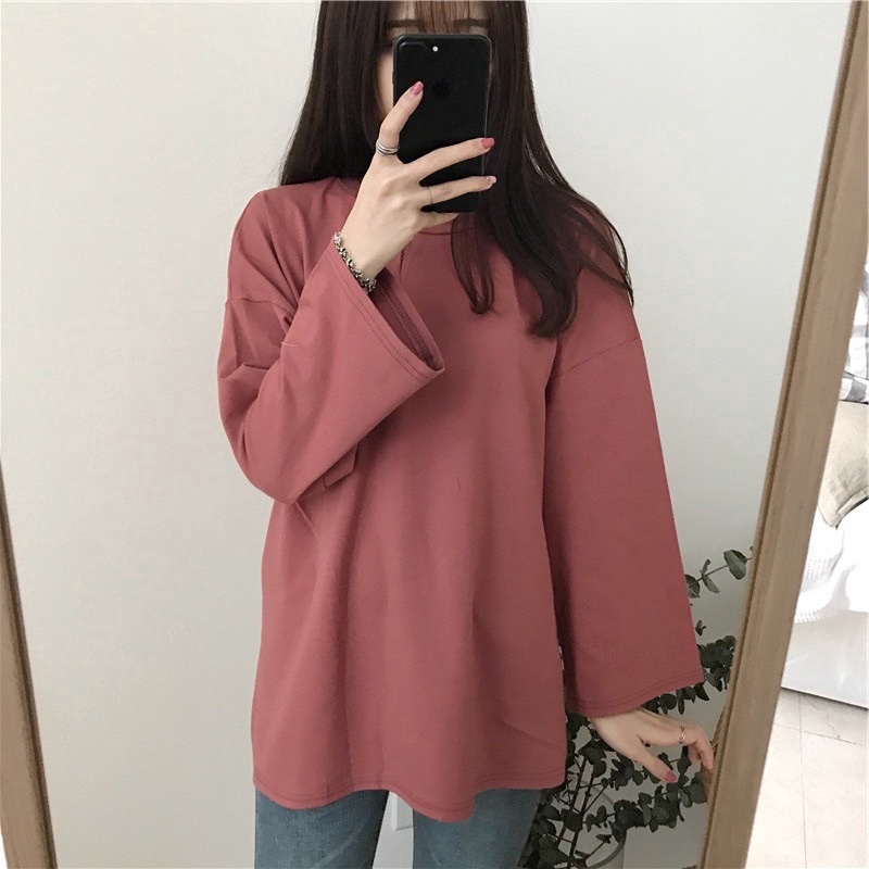 Áo Trơn Tay Dài UNISEX Form rộng ( BEST SELLER )