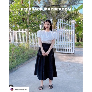 Áo sơ mi tay bồng Macaron Mayberoom