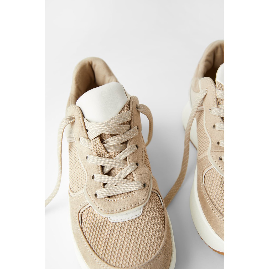 Giày thể thao nữ phối vải lưới đế bánh mì Zara authentic