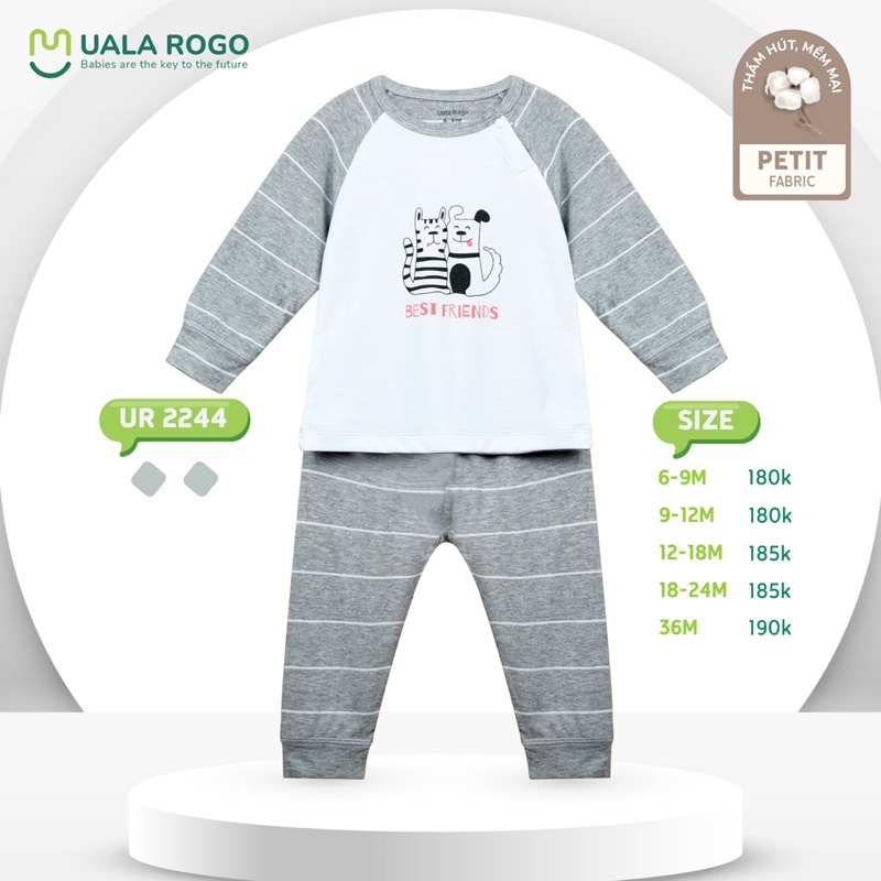 Bộ QA Dài Tay Size 6-36M Bé Trai Petit UalaRogo