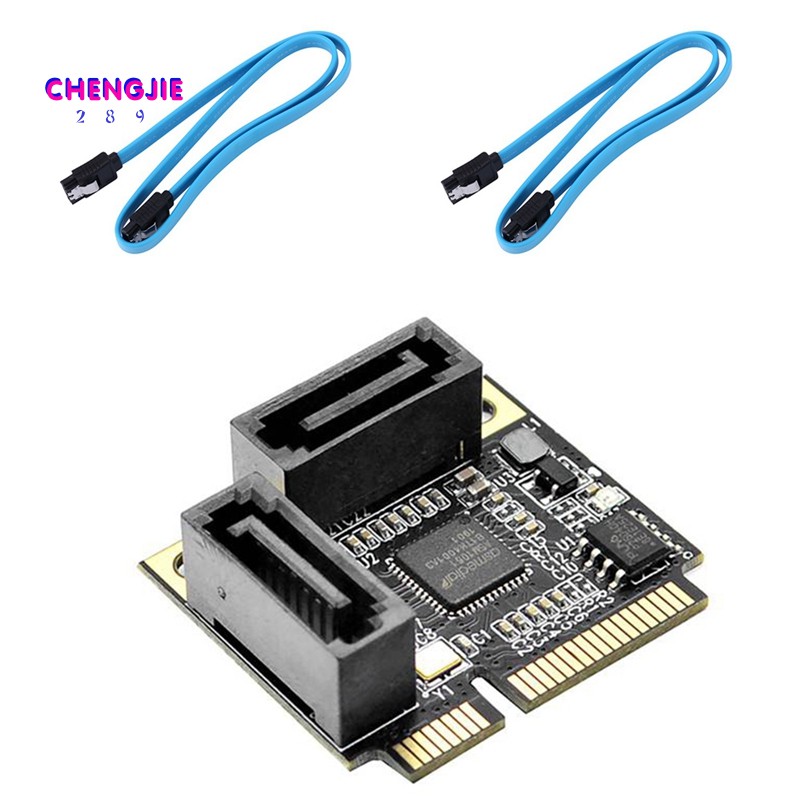 Bộ Chuyển Đổi 2 Cổng Mini Pci-E Pci Express Sang Sata 3.0 Cho Máy Tính