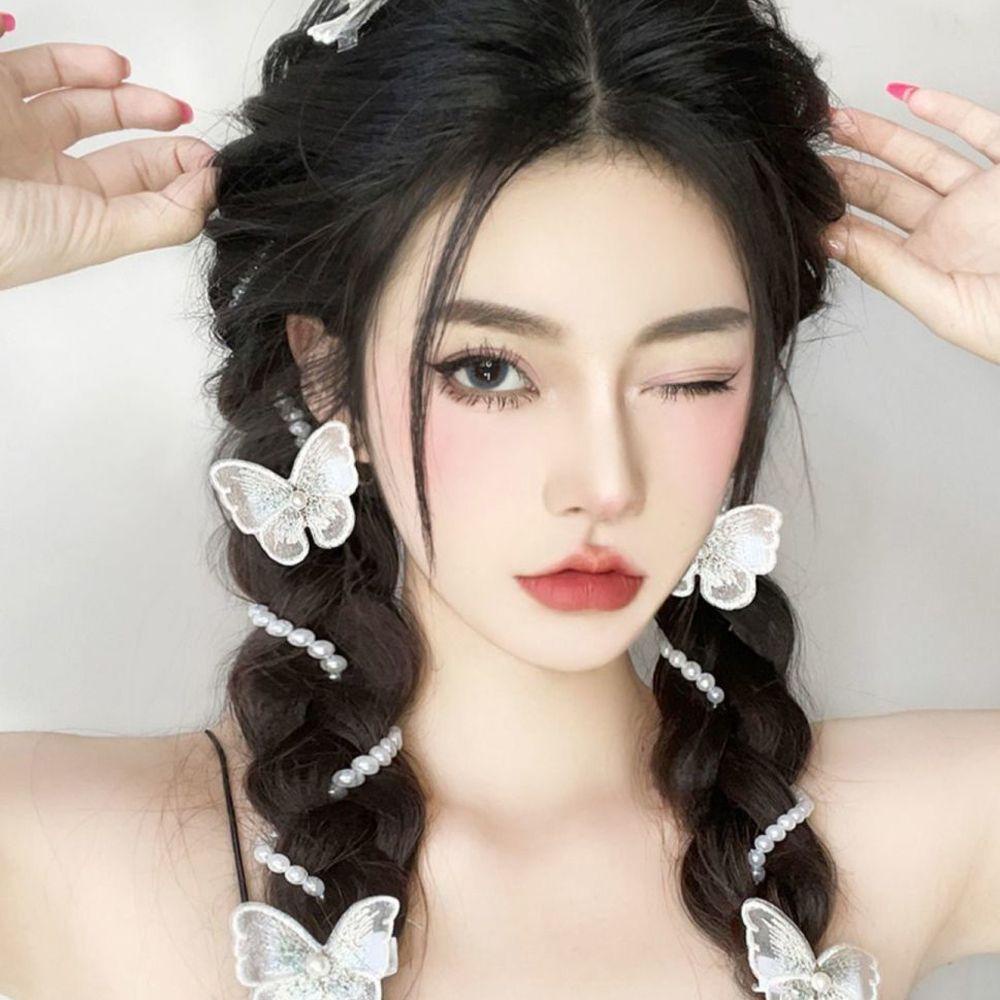 Anemone Phụ Kiện Tóc Tết Bím Hình Xương Cá Và Bướm Kiểu Công Chúa Đáng Yêu