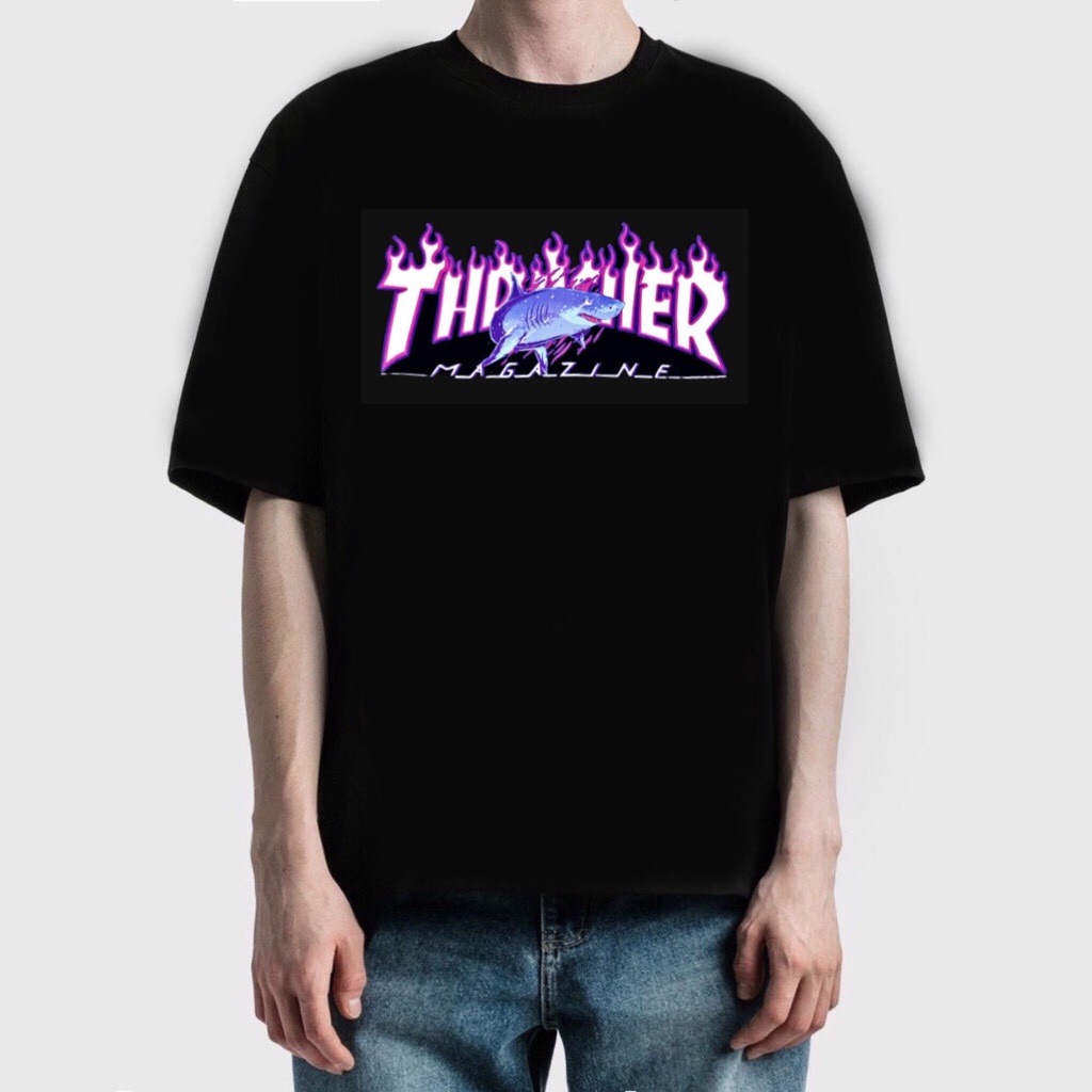 Áo Thun Thrasher Custom Loại Xịn Chất Thun Cotton 100% Áo Thun Nam Nữ Unisex