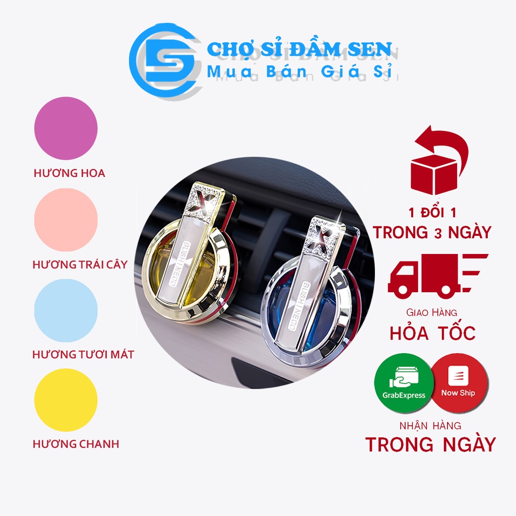 Nước hoa xe hơi nhiều mùi thơm mát cao cấp sang trọng gắn cài lỗ thông gió khử mùi ôtô chống say xe, lưu hương bền lâu