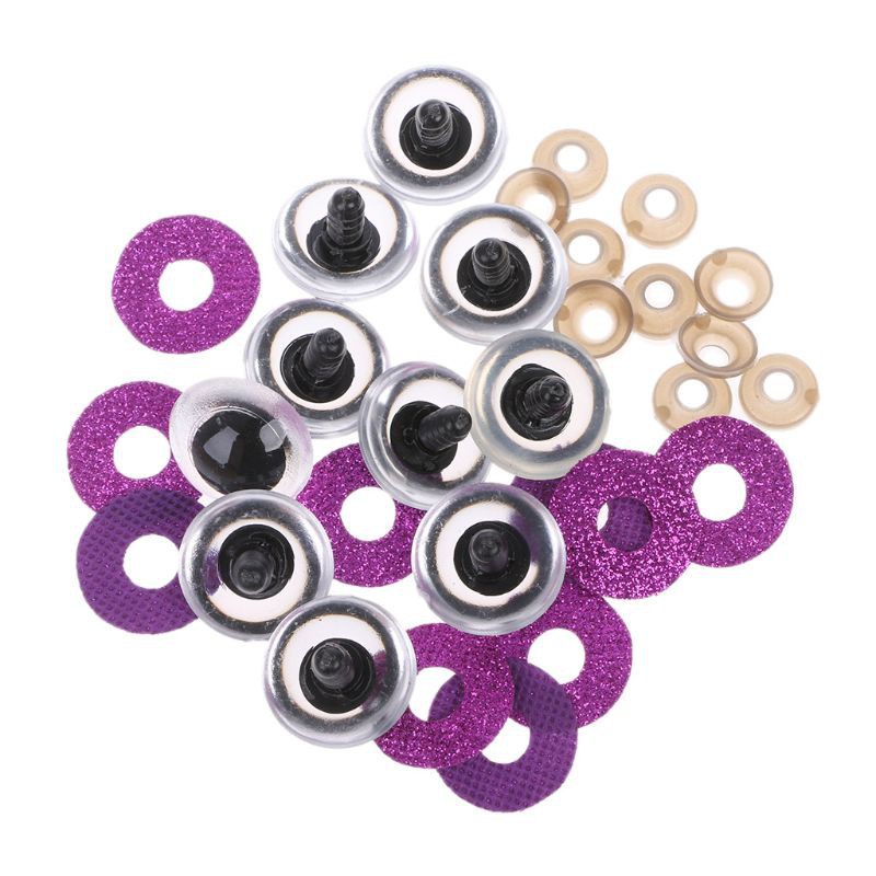 haha* 16 20 24mm 10pcs Shinning Plastic Doll Eyes Craft Eyes DIY For Plush Bear Stuffed Toys Animal 