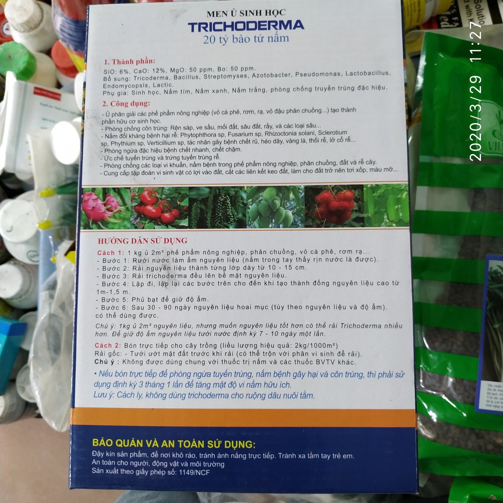 Men ủ sinh học Trichoderma cực tốt với 20 tỷ bào tử nấm gói 1kg
