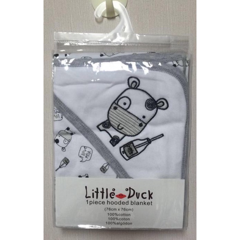 Chăn ủ Cotton 2 lớp Little Duck có mũ cho bé sơ sinh