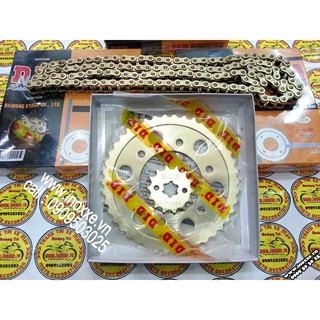 bộ nhông sên dĩa vàng did thailan cho sirius ex135 ex150 winner.