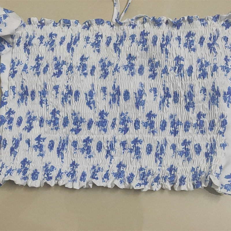 Áo Croptop Tay Dài Cổ Vuông Hoạ Tiết In Cho Phái Nữ
