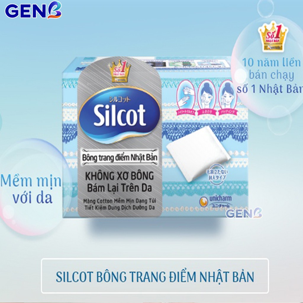 COMBO Bông Tẩy Trang Điểm Silcot 82 Miếng CAO CẤP Miếng Đôi DIANA UNICHARM NHẬT Chăm Sóc Da Skincare Mỹ Phẩm GENB