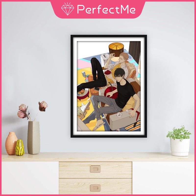 Bộ tranh đính đá 5D họa tiết hoạt hình 19 ngày độc đáo DIY 30x40cm