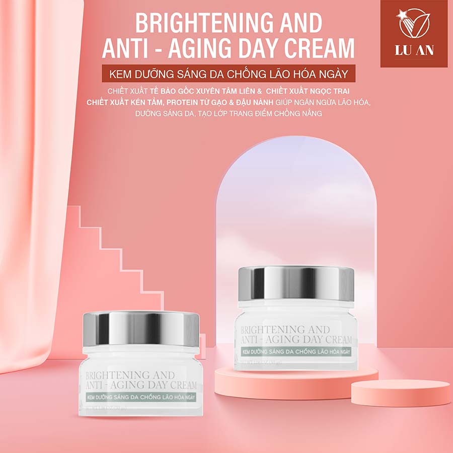 Kem Giúp Ngăn Ngừa Lão Hoá Có Chống Nắng V LU AN Brightening And Anti-Age Day Cream 30g