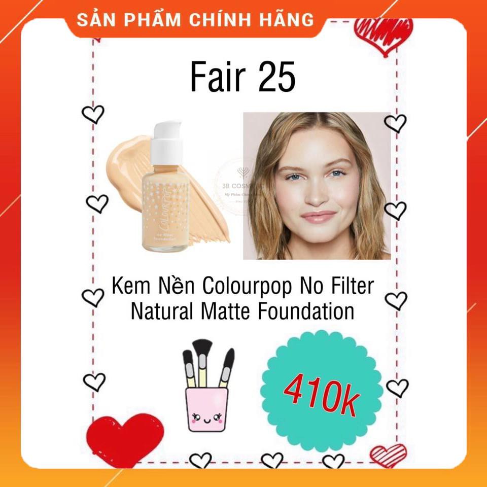 Kem Nền Colourpop No Filter Natural Matte Foundation