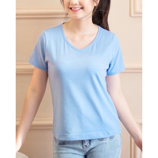 Áo thun nữ cổ tim - Xanh biển