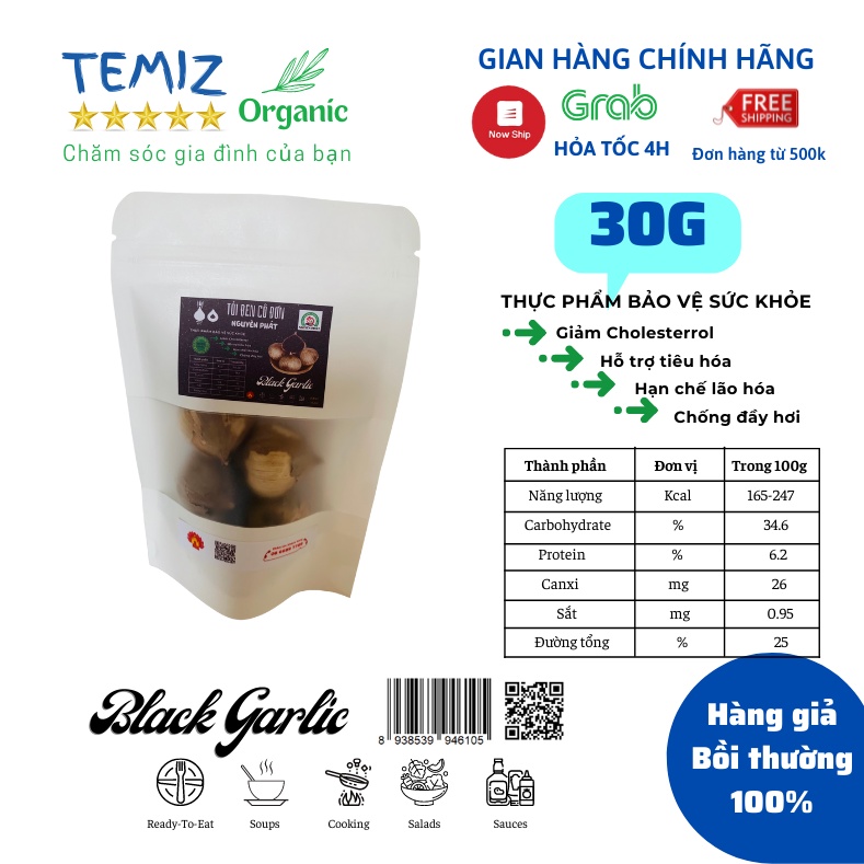 Tỏi đen cô đơn Nguyên Phát 100% lên men tự nhiên từ tỏi tươi một nhánh Châu Yên Sơn La | BigBuy360 - bigbuy360.vn