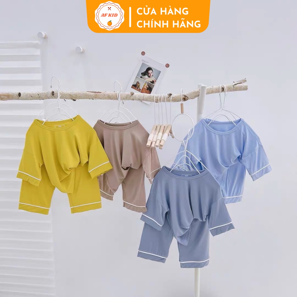 Bộ Quần Áo Trẻ Em Minky Mom Lửng Bo Viền Tay Chân Nhiều Màu Cho Bé Chất Thun Lạnh Siêu Mềm Mịn Mát